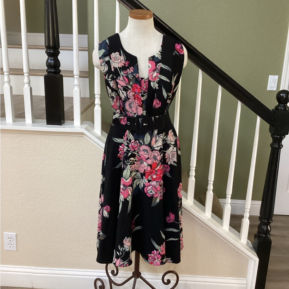 City Chic Floral Black Dress